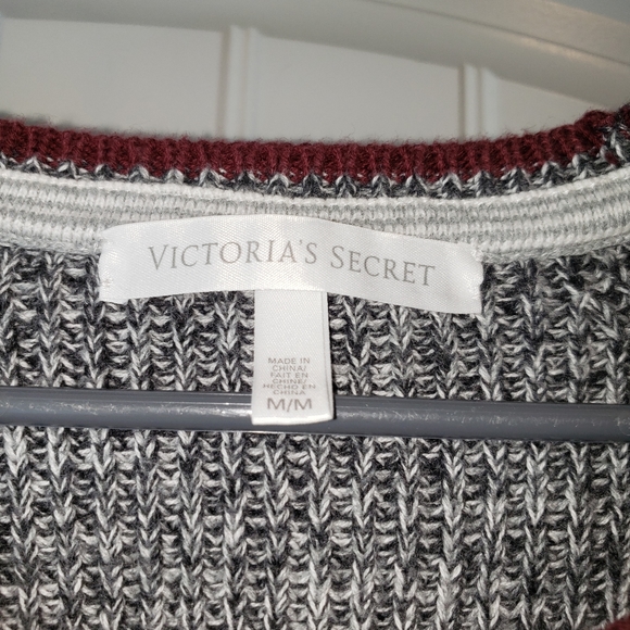 VICTORIA'S SECRET Sweater Gray n White M - Picture 5 of 7